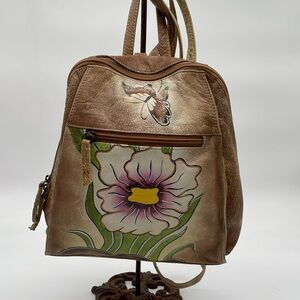 Joya Hand Painted Distressed Leather Backpack